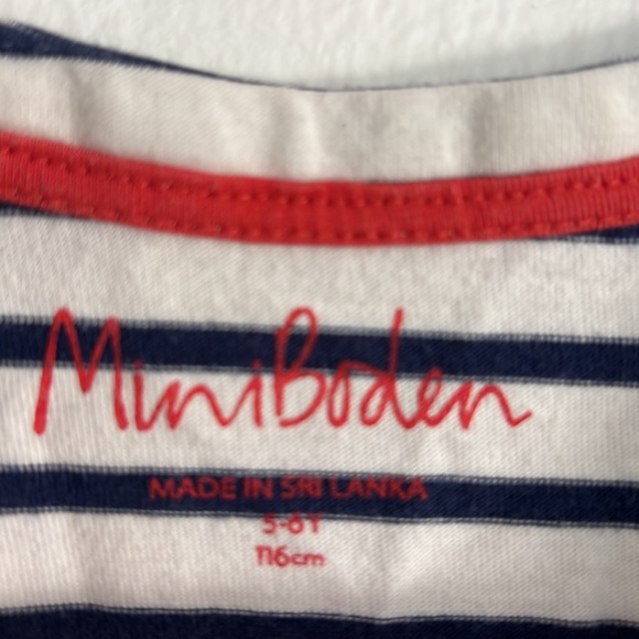 Mini Boden white and navy striped dress - Picture 3 of 5